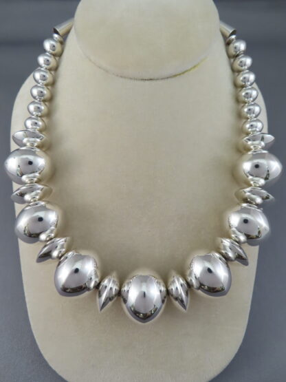 Multi-Shaped Sterling Silver Bead Necklace by Artie Yellowhorse