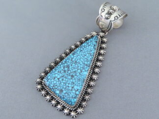 Buy Turquoise Jewelry - Larger Kingman Turquoise Pendant by Native American (Navajo) jeweler, Happy Piasso $1,100- FOR SALE