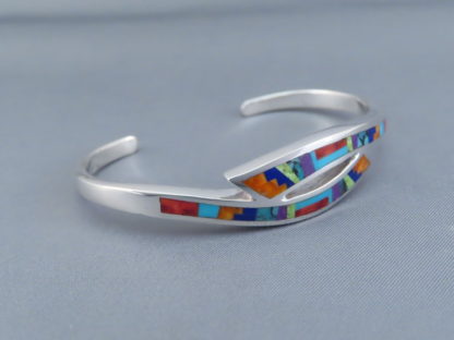 Multi-Color Fine Inlay Cuff Bracelet