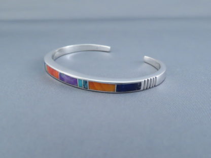 Multi-Color Inlay Cuff Bracelet