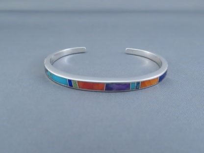 Multi-Color Inlay Cuff Bracelet