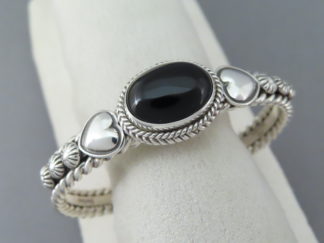 Native American Jewelry - Black Onyx Bracelet Cuff by Navajo jeweler, Artie Yellowhorse $365- FOR SALE