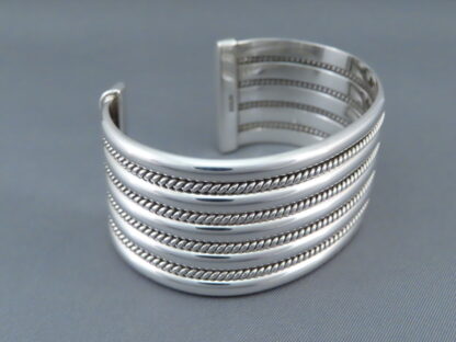 Artie Yellowhorse Wide Sterling Silver Cuff Bracelet