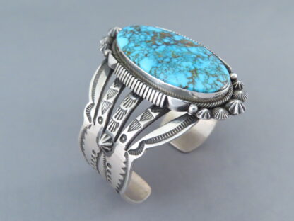Aaron Toadlena Kingman Turquoise Sterling Silver Bracelet – WOW!!