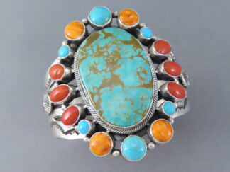 Kingman Turquoise & Spiny Oyster Shell Bracelet – Aaron Toadlena