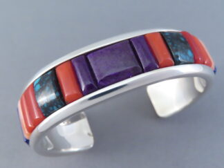 Cobblestone Inlay Cuff Bracelet Featuring Sugilite