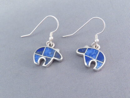 Lapis Inlay Earrings (Bears)