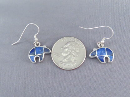 Lapis Inlay Earrings (Bears)