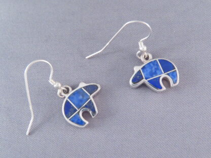 Lapis Inlay Earrings (Bears)