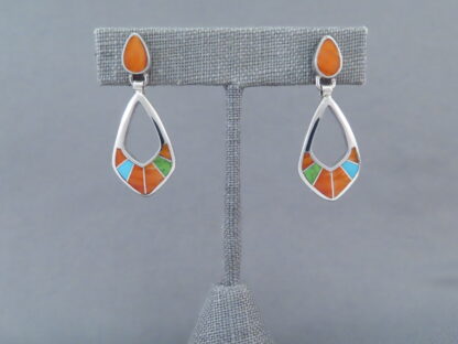 Colorful Multi-Stone Inlay Earrings (‘open-drops’)
