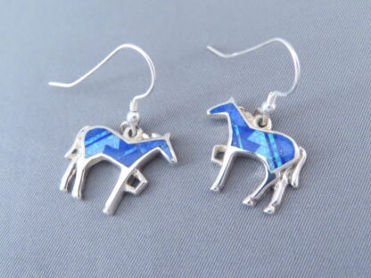 Horse Earrings with Multi-Stone Inlay