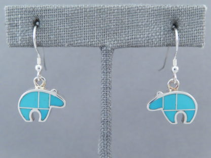 Turquoise Inlay Earrings (Bears)
