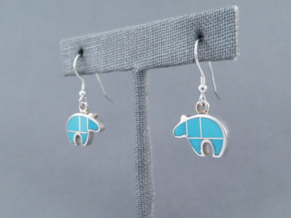 Turquoise Inlay Earrings (Bears)