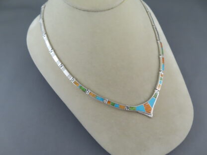 Colorful Multi-Stone Inlay Necklace