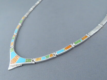 Colorful Multi-Stone Inlay Necklace