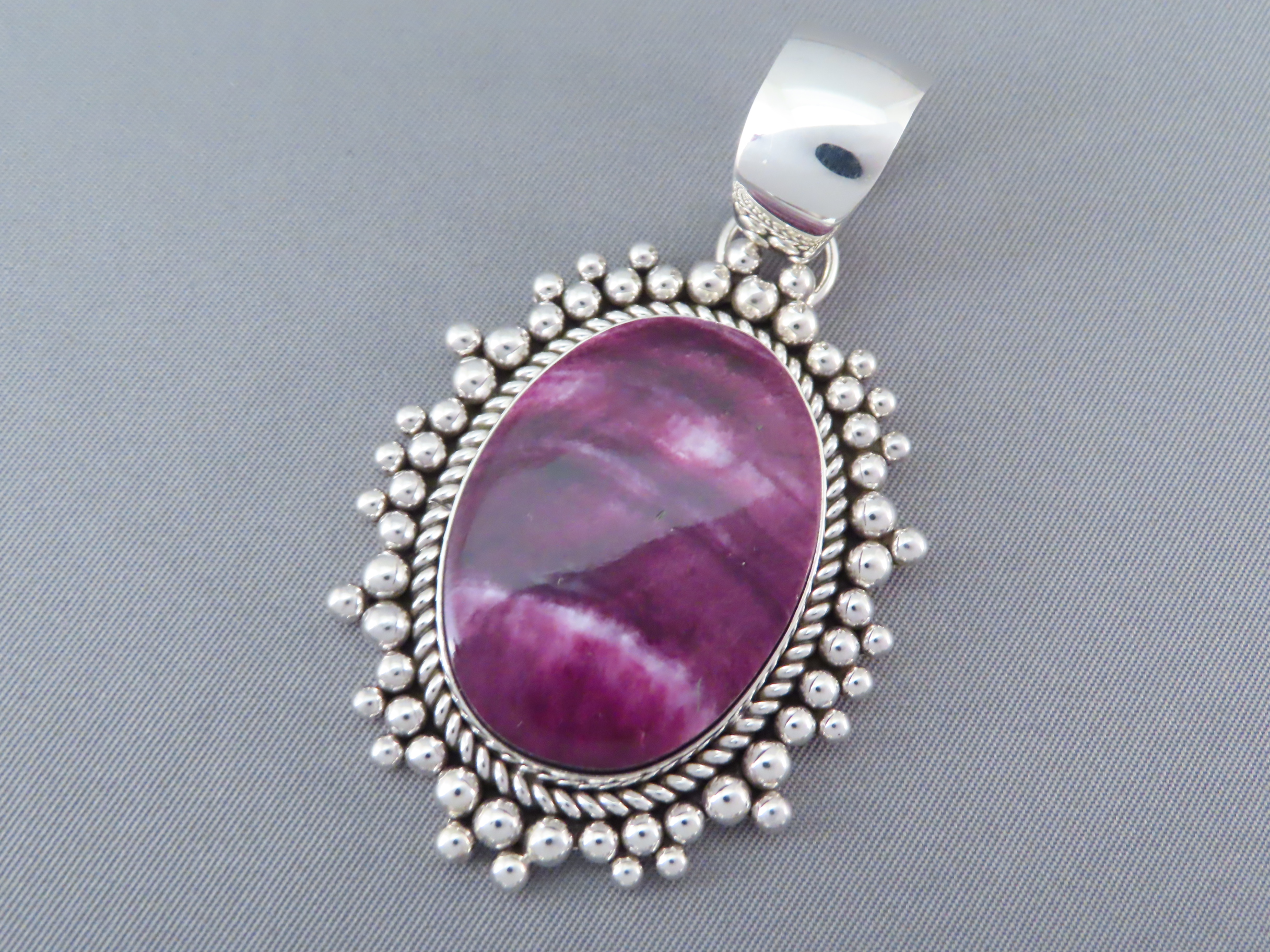 Sterling Silver & Purple Spiny Oyster Shell Pendant