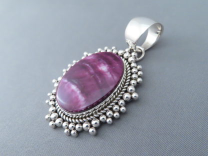 Sterling Silver & Purple Spiny Oyster Shell Pendant