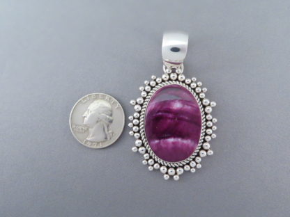 Sterling Silver & Purple Spiny Oyster Shell Pendant