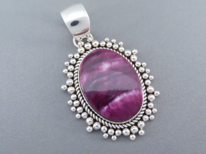 Sterling Silver & Purple Spiny Oyster Shell Pendant