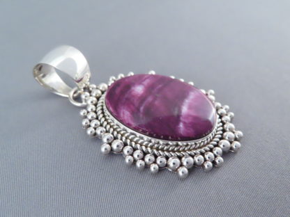 Sterling Silver & Purple Spiny Oyster Shell Pendant