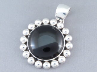 Onyx Pendant with Sterling Silver by Artie Yellowhorse