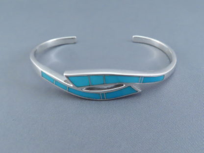 Large Turquoise Inlay Cuff Bracelet