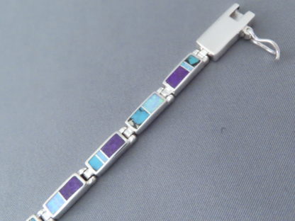 Turquoise & Opal & Sugilite Inlay Link Bracelet (Dainty)