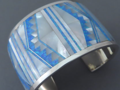 Multi-Stone Inlay Cuff Bracelet
