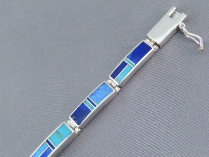 Turquoise & Opal & Lapis Inlay Link Bracelet (Wider)