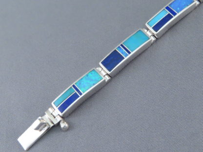 Turquoise & Opal & Lapis Inlay Link Bracelet (Wider)
