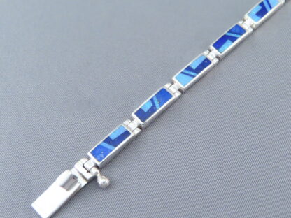 Lovely Lapis & Opal Inlay Link Bracelet (Dainty)