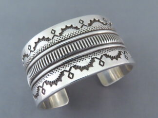 Sterling Silver Wide Cuff Bracelet (Leonard Gene)
