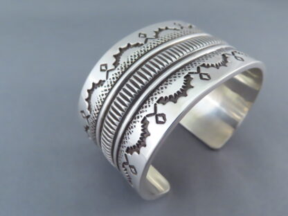 Sterling Silver Wide Cuff Bracelet (Leonard Gene)