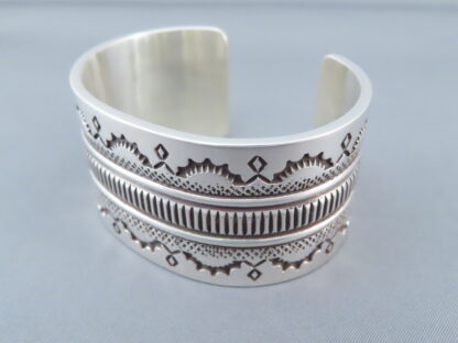 Sterling Silver Wide Cuff Bracelet (Leonard Gene)
