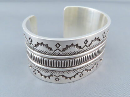 Sterling Silver Wide Cuff Bracelet (Leonard Gene)