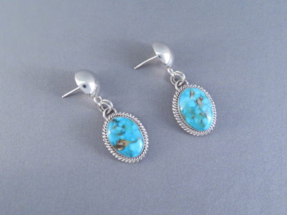 Kingman Turquoise Earrings by Artie Yellowhorse