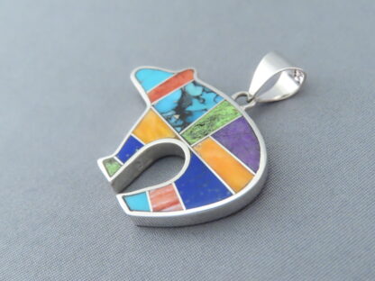 Inlaid Multi-Color Bear Pendant