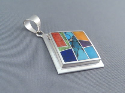 Inlaid Multi-Color Pendant (Diamond-Shaped)