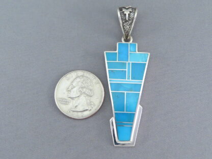 Impressive Turquoise Inlay Pendant