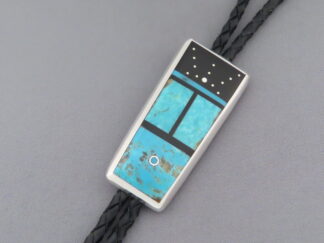 Inlaid Multi-Stone Bolo Tie by Jimmy Poyer