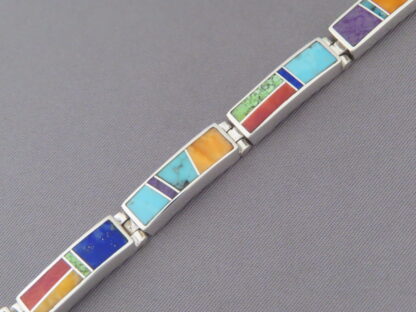 Inlaid Multi-Color Link Bracelet