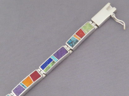 Inlaid Multi-Color Link Bracelet
