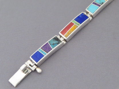 Inlaid Multi-Color Link Bracelet