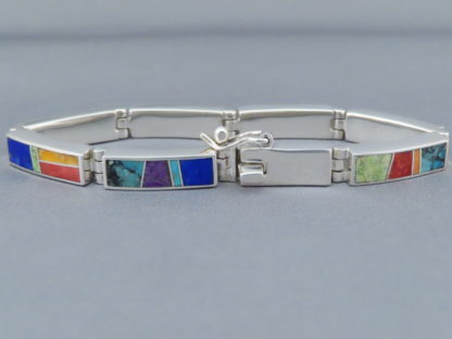 Inlaid Multi-Color Link Bracelet