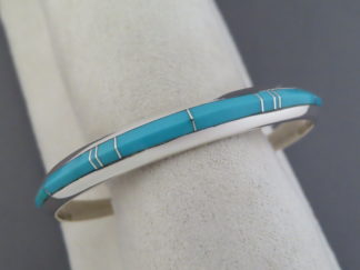 Buy Native American Jewelry - Small Turquoise Inlay Cuff Bracelet $330- FOR SALE