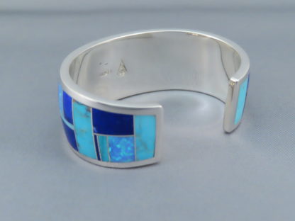 Inlay Cuff Bracelet with Turquoise, Opal, & Lapis