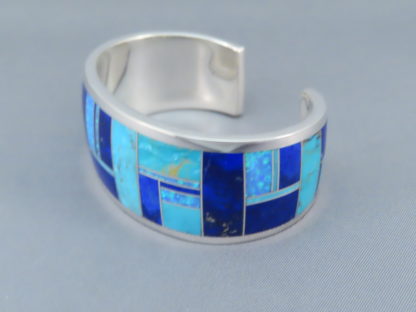 Inlay Cuff Bracelet with Turquoise, Opal, & Lapis