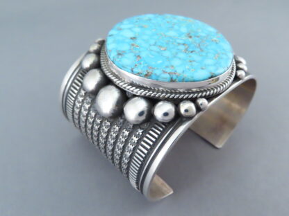 Kingman Turquoise Cuff Bracelet by Guy Hoskie