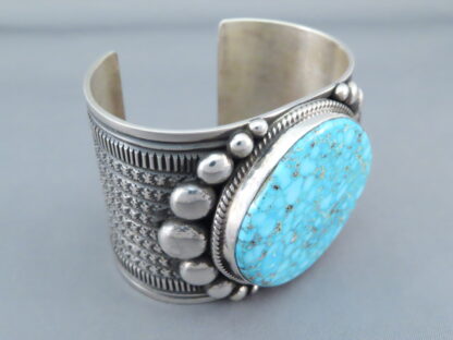 Kingman Turquoise Cuff Bracelet by Guy Hoskie