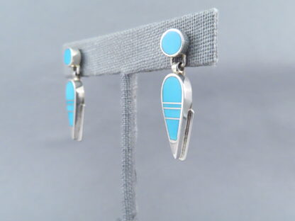 Blue Turquoise Inlay Earrings